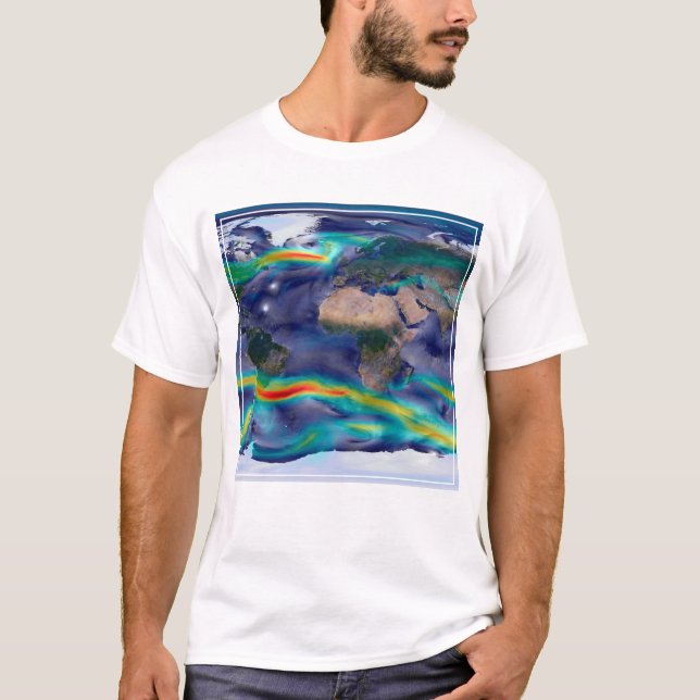 Camiseta Visualización De Vientos Globales. (Anverso)