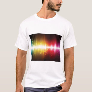 Camiseta Visualizador de audio vibrante de ondas sonoras de