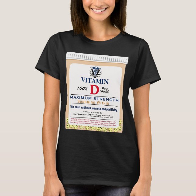 Camiseta Vitamina D Sol Interior Positividad Inspiradora (Anverso)