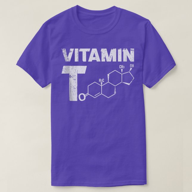 Camiseta Vitamina T Testosteron Bodybuilding Gym Fitnes (Diseño del anverso)