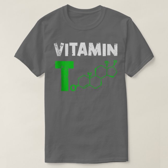 Camiseta Vitamina T Testosteron Bodybuilding Gym Fitnes (Diseño del anverso)