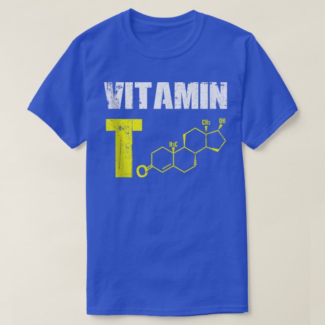 Camiseta Vitamina T Testosteron Bodybuilding Gym Fitnes (Diseño del anverso)