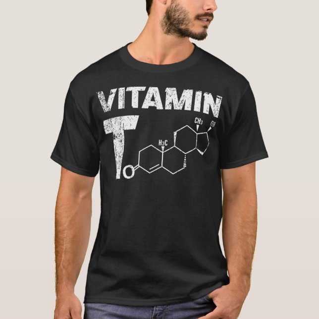 Camiseta Vitamina T Testosteron Bodybuilding Gym Fitness Tr (Anverso)