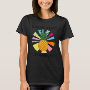 Camiseta Vitaminas de piña Alimentos Saludables Fruta de ve