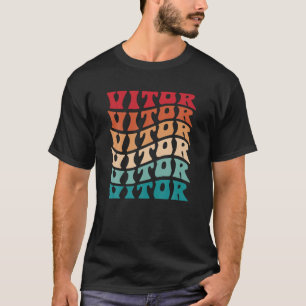 Camiseta Vitor Tie Dye Groovy Hippie 60s Nombre Vitor T S