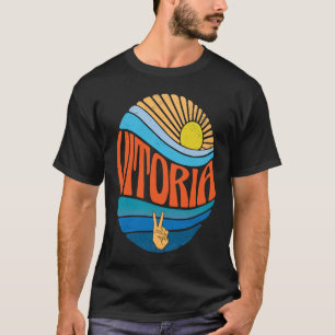 Camiseta Vitoria Vintage Sunset Vitoria Groovy Tie Dye