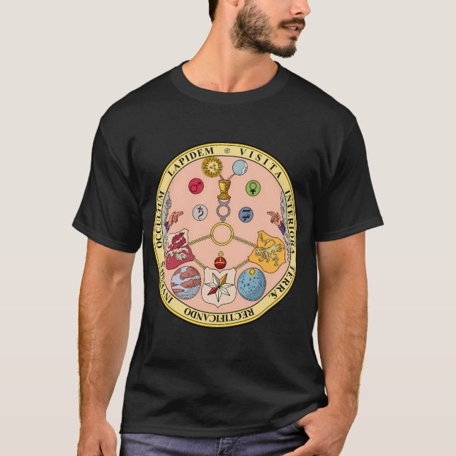 Camiseta Vitriol Rosicrucian Símbolos Secretos Alquimia (Anverso)