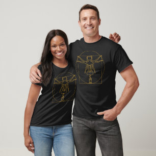 Camiseta Vitruvian Man Wine Corktornillo de Da Vinci