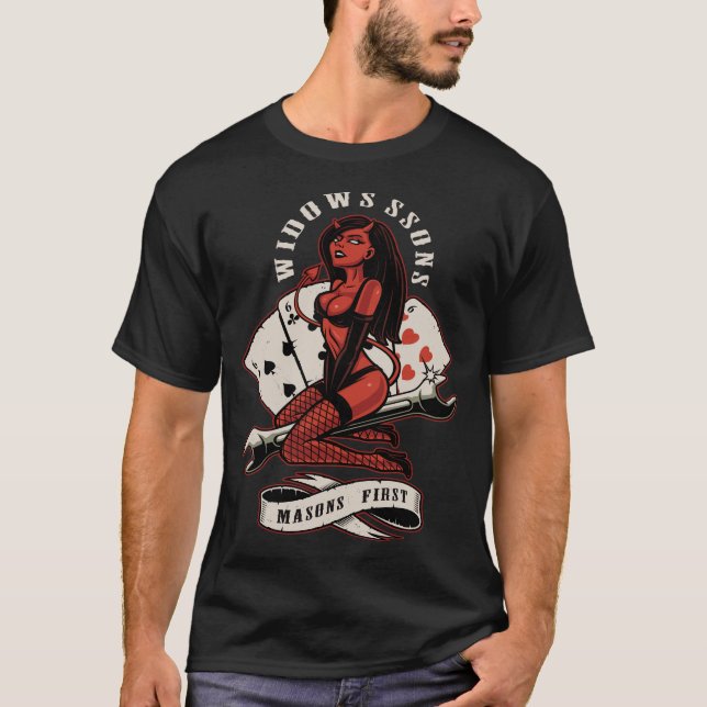Camiseta Viudas, hijo de Chica malvado (Anverso)