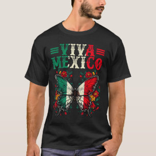 Camiseta Viva Bandera de Mariposa de la Independencia de Mé