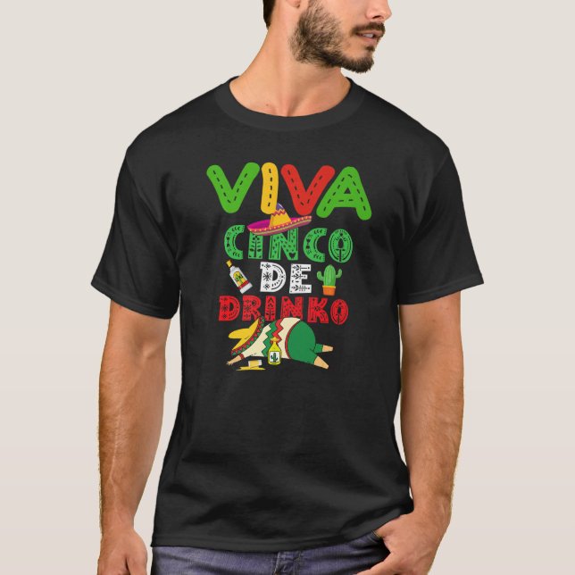 Camiseta Viva Cinco De Mayo Fiesta Tequila Bebida (Anverso)