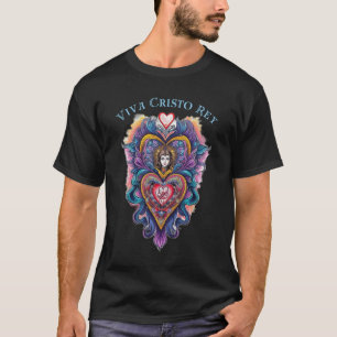 Camiseta Viva Cristo Rey Católico Sagrado Corazón