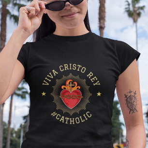 Camiseta Viva Cristo Rey Regalo de Cristeros Católicos