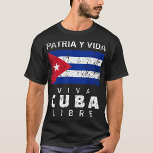 Camiseta Viva Cuba libre patria y vida Cuba angustiada