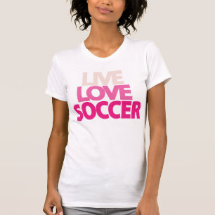 Camiseta viva de los chicas del fútbol del amor
