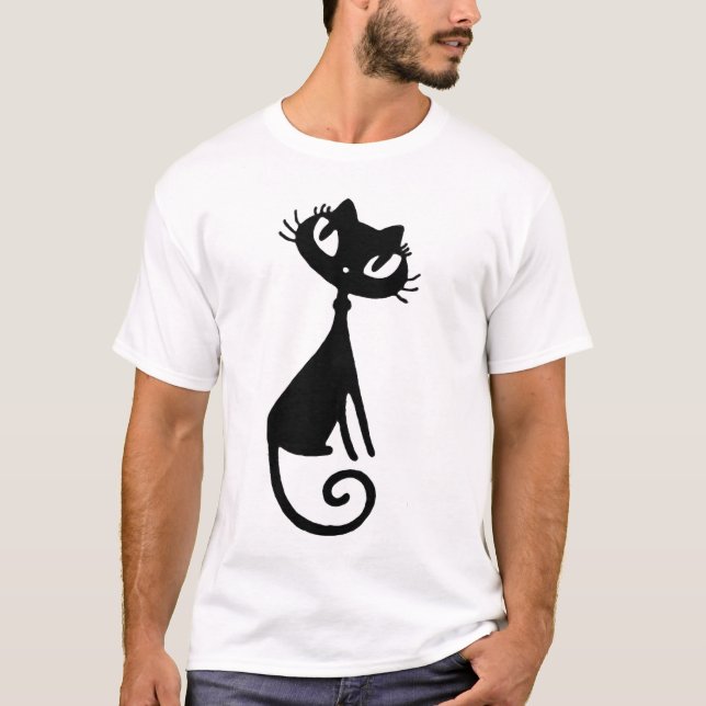 Camiseta VIVA del edun del bebé del gato negro (Anverso)