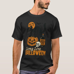 Camiseta Viva Halloween divertida calabaza gato negro hombr