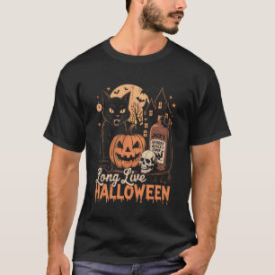 Camiseta Viva Halloween divertida calabaza Halloween gato n