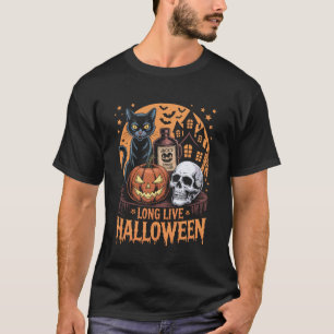 Camiseta Viva Halloween divertida calabaza Halloween gato n