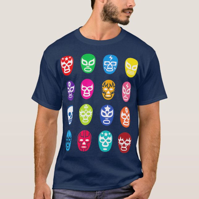 Camiseta Viva La Lucha Libre Luchador Wrestling Masks (Anverso)