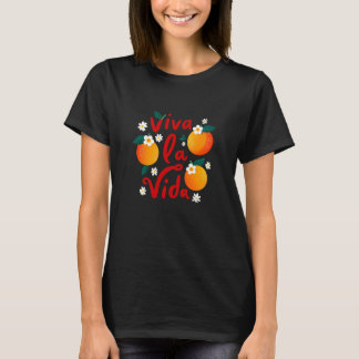 Camiseta Viva la vida fruta y floral española