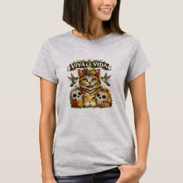 CAMISETA VIVA LA VIDA GATO TIGRE