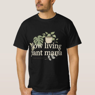 Camiseta Viva la Vida Lenta Mamá Planta Minimalista Tipogra