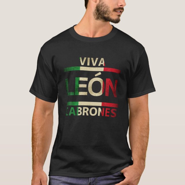 Camiseta Viva Leon Cabrones Guanajuato Bandera Mexicana (Anverso)