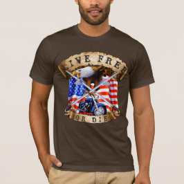 Camiseta Viva Libre o Muere, Patriota en Motocicleta, Águil