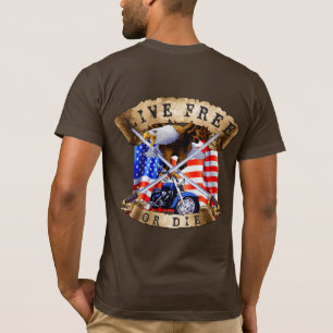 Camiseta Viva Libre o Muere, Patriota en Motocicleta, Águil