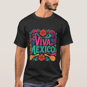 Camiseta Viva México arte popular colorido independencia me