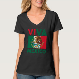 Camiseta Viva México Bandera Hispana Mexicana Orgullo Mujer