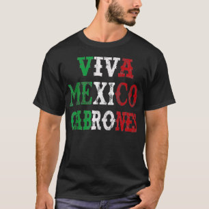 Camiseta Viva México Cabrones Bandera Mexicana Distancia de