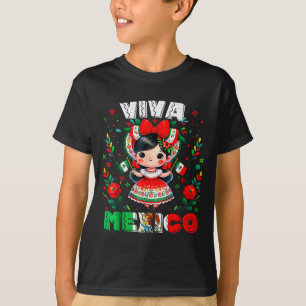 Camiseta Viva México Chica Mexicana Bandera Día de la Indep