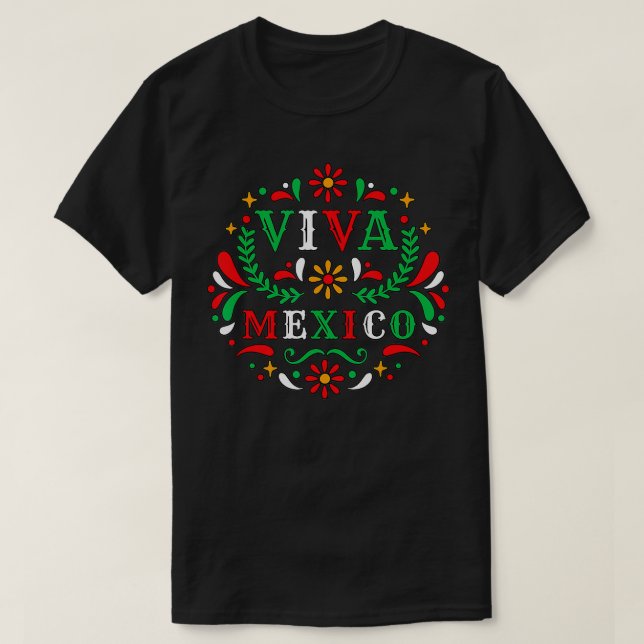 Camiseta Viva México - Cinco de mayo dia de los muertos (Diseño del anverso)