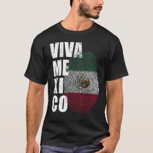 Camiseta Viva México en mi ADN Huella digital mexicana
