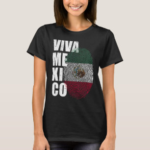 Camiseta Viva México en mi ADN Huella digital mexicana