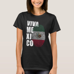 Camiseta Viva México en mi ADN Huella digital mexicana
