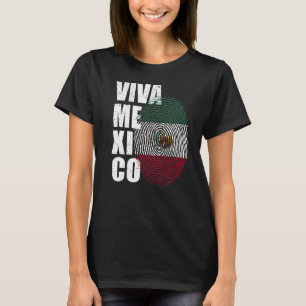Camiseta Viva México está en mi ADN Ind de huella digital m