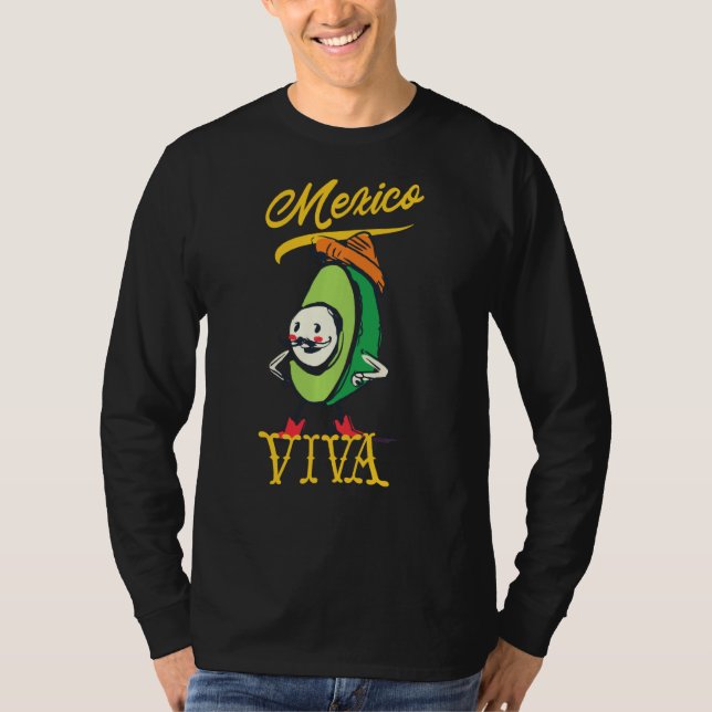 Camiseta Viva México Feliz Cute Aguacate Funny Cinco De May (Anverso)
