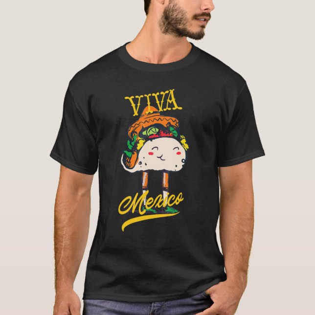 Camiseta Viva México Feliz Cute Taco Cinco De Mayo (Anverso)