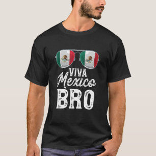 Camiseta Viva México Gafas de sol de la bandera mexicana or