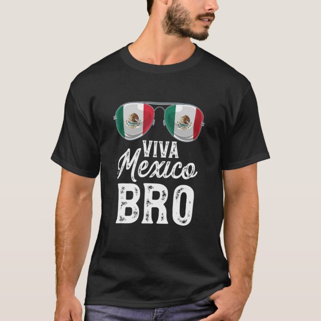 Camiseta Viva México Gafas de sol de la bandera mexicana or (Anverso)