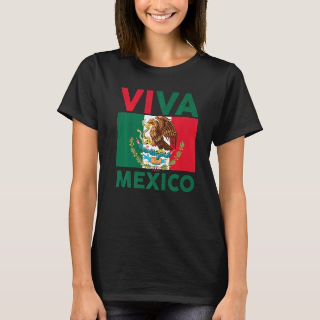 Camiseta Viva Mexico Hispanic Mexican Flag Pride Women Kids (Anverso)