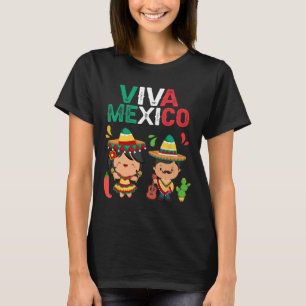 Camiseta Viva México Maracas Guitar Independencia Mexicana 