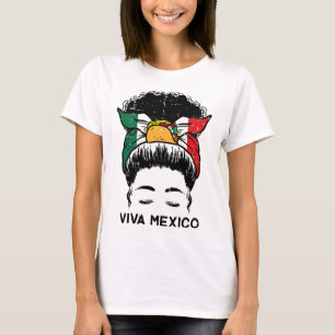 Camiseta Viva México Mujeres negras Cinco De Mayo Inde Mexi