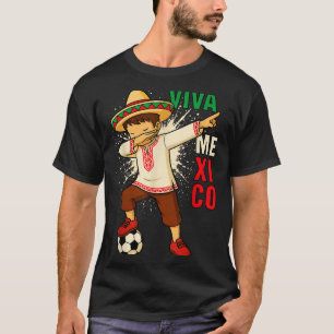 Camiseta Viva México niño de fútbol mexicano haciendo dabbi