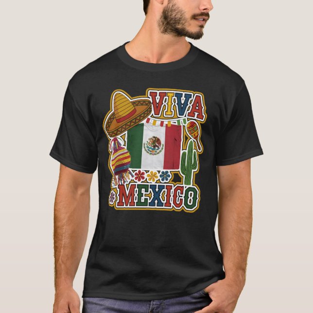 Camiseta VIVA MÉXICO Patrimonio hispano y cultura mexicana (Anverso)