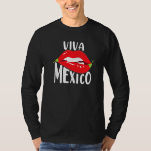Camiseta Viva México Pepper Lips Latino Maracas Cin