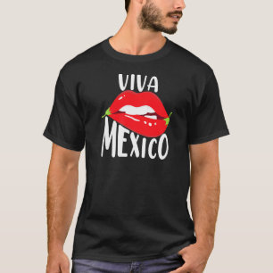 Camiseta Viva México Pepper Lips Latino Maracas Cin